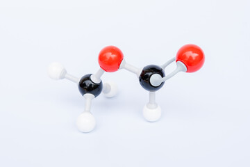 methyl methanoate molecular structure isolated on white background. Chemical formula is HCOOCH3,...