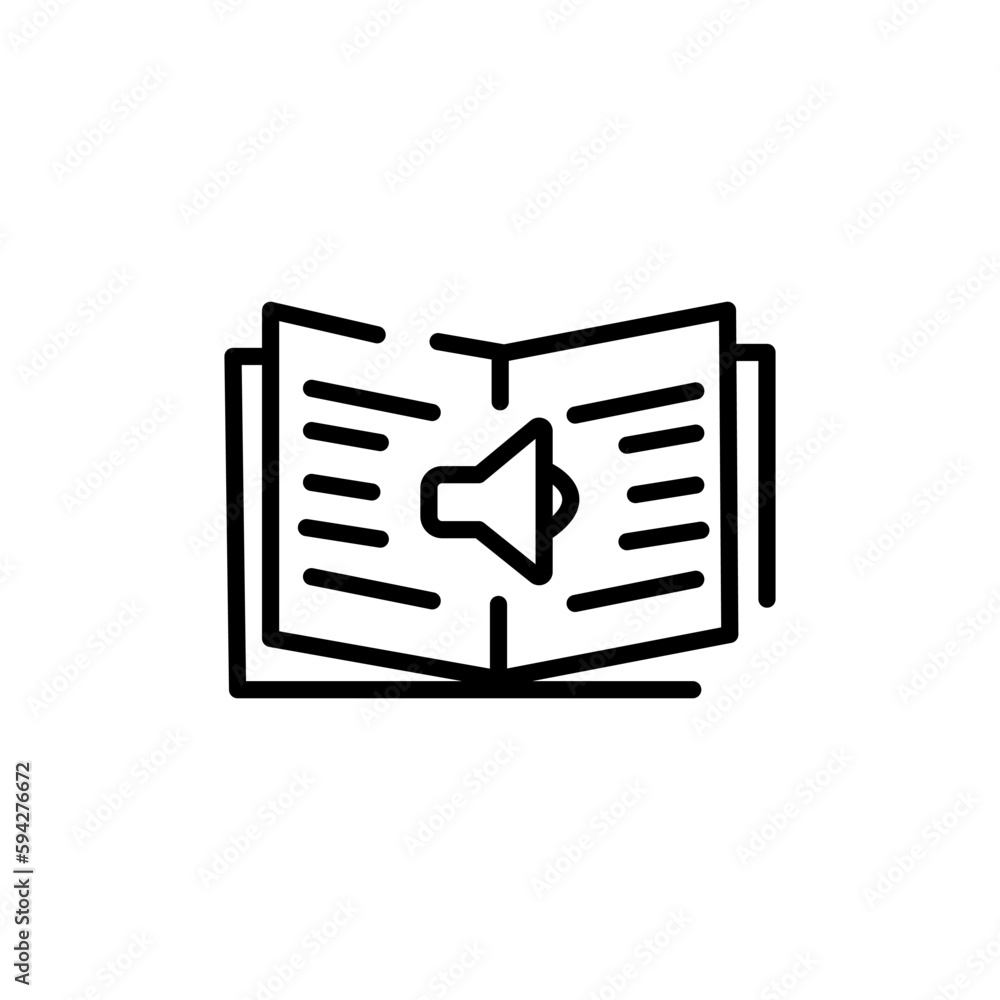 Poster video lesson service line flat vector icon for mobile application, button and website design. illust