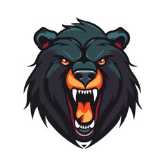 Modern professional grizzly bear emblem logo for a sport team