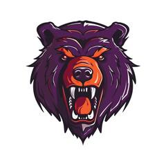 Modern professional grizzly bear emblem logo for a sport team