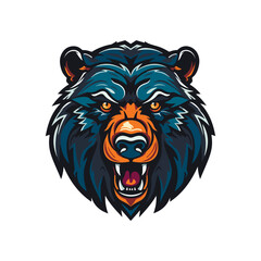 Modern professional grizzly bear emblem logo for a sport team