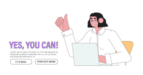 Thumb up hand gesture vector illustration. Good, great job, well done, ok or like business or marketing concept. Concept of approval, agreement. Manager employer support or motivate employees.