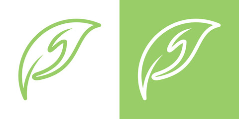 hand and leaf logo design icon vector illustration