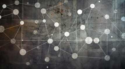a background showing the concepts of social networking and connections on a concrete wall.Generative AI
