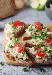 Vorschmack sandwiches - typical Jewish dish	