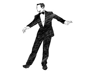 タキシード姿の男性ダンサー