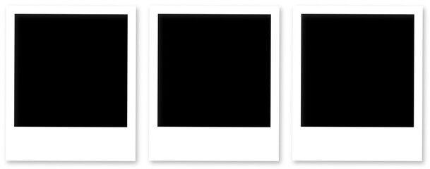 Isolated Polaroid Frames on Transparent Background
