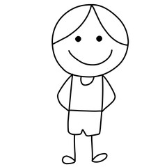 Happy Kids Doodle ,Happy Stick Figure 