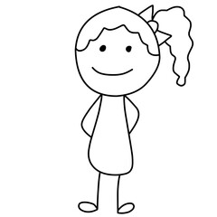 Happy Kids Doodle ,Happy Stick Figure 