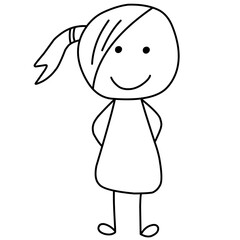 Happy Kids Doodle ,Happy Stick Figure 
