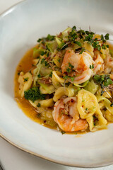 Gnocchi with shrimp