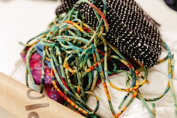 A closeup shot of colorful ropes