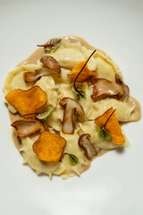 Dumplings with potatoes and mushrooms