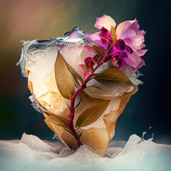 Beautiful Flower in the ice