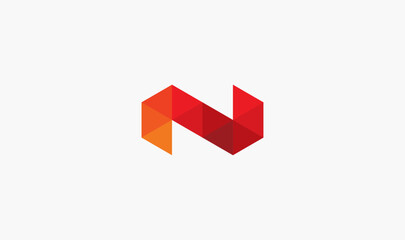n Letter Logo, abstract logo design, Triangle logo Design, pixel logo