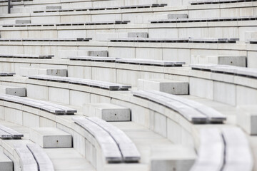 Obraz premium Seating area made of concrete in a large outside venue