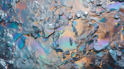 abstract iridescent silver surface sharp texture background, made with generative ai