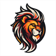 Lion Head Cool Logo Mascot Esports Vector Design Template