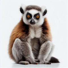 Sociable primate with distinctive tail stripes and large eyes