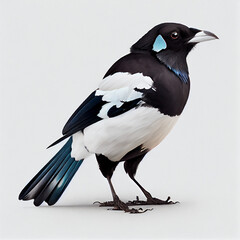 Black and white bird often associated with superstitions