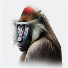 colorful primate with distinctive face - obrazy, fototapety, plakaty