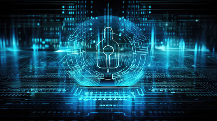 Naklejka premium Cyber security concept, Generative AI
