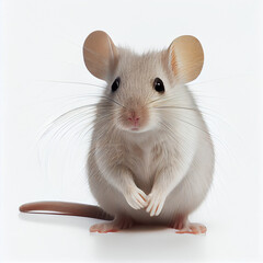 Mouse looking forward on white background