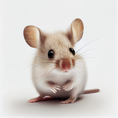 Mouse caught on white background