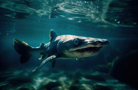 Spiny dogfish swimming underwater