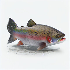 trout on a white background
