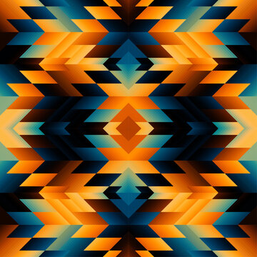 Geometric abstract triangles pattern. Aztec geometric style. Seamless vector image.