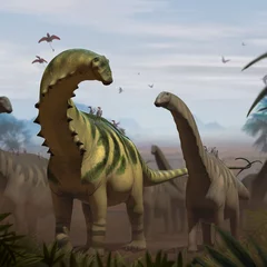 Photo sur Plexiglas Dinosaures Apatosaurus Louisae Parallax herd