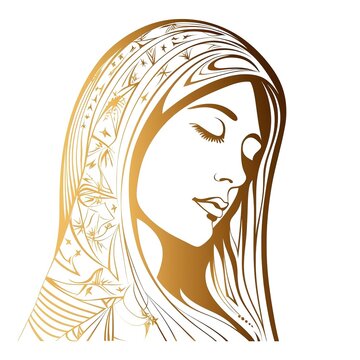 recommend clip art: Illustration of Mother Mary, generative ai