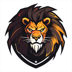 Lion Head Cool Logo Mascot Esports Vector Design Template