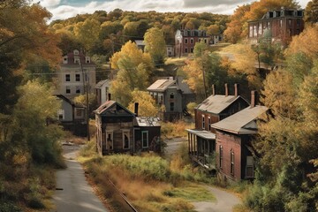 A Small Town With A Lot Of Trees And Buildings In The Background Rural American Farmland Color Photography Color Photography Generative AI