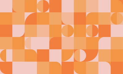【オレンジ】ミニマル・幾何学・メンフィスのパターン背景素材