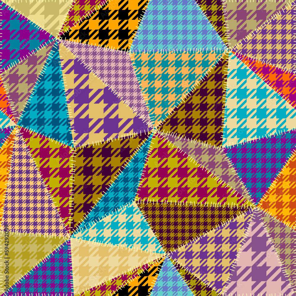 Aufkleber geometric abstract pattern. intersection patchwork plaid style