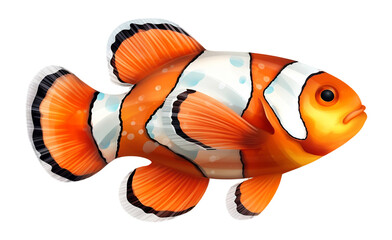 Clown fish in transparent background. Generative AI. - obrazy, fototapety, plakaty