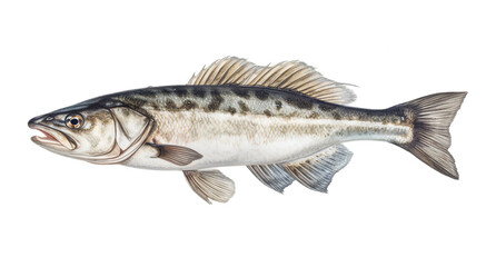 Fototapeta premium Hakefish in transparent background. Generative AI.