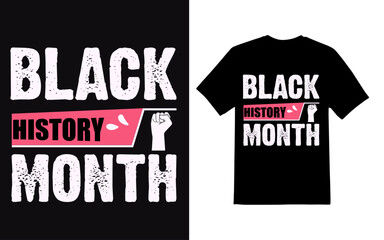 black history month typography t-shirt design template