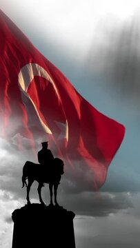 Turkish Flag and Ataturk. 30th august victory day or 30 agustos zafer bayrami.