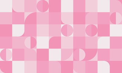 【ピンク】ミニマル・幾何学・メンフィスのパターン背景素材