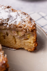 pie  Cuca de Banana in a baking dish.       
