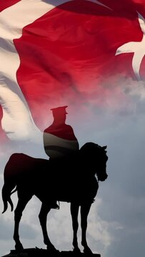 Turkish Flag and Ataturk. 29th october republic day or 29 ekim cumhuriyet bayrami.