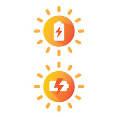 Sun with plug - icon, vector, sticker.