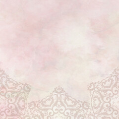 Watercolor stains and subtle border. Pink and beige tones. Best for scrapbooking, wrapping paper or textiles.	
