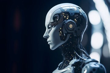  Enigmatic Beauty - A Stunning Humanoid Woman Gazing Sideways