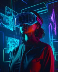 Virtual Visionary - A Beautiful Black Woman Embracing VR