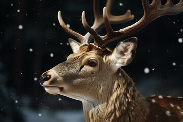 A deer. Christmas holiday. Generative AI