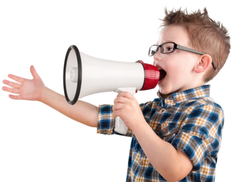 Smart child student Boy wearing glasses
